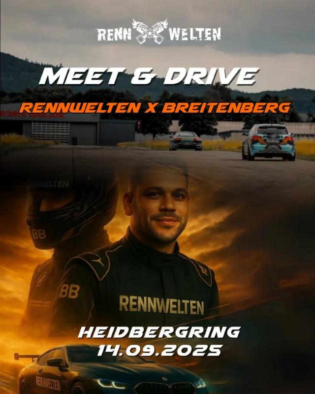 RennWelten X Breitenberg – Meet & Drive.

Motorsport zum Anfassen – am 14.09. öffnet der Heidbergring seine Tore nicht nur für Fahrerinnen und Fahrer, sondern auch für alle, die einfach mittendrin sein wollen. 🔥

Du kannst den ganzen Tag zuschauen, mitfiebern, quatschen – direkt an der Strecke.
Und das Beste: @breitenvonberg ist vor Ort. Kein Bühnenprogramm – einfach echtes Meet & Greet.
Lockere Atmosphäre, ehrlicher Austausch, kein Filter. Ob Twitch, Autos oder Motorsportliebe – sprich ihn an, sei dabei.

#rennwelten #meetanddrive #breitenvonberg #heidbergring #motorsportzumanfassen #seidabei #trackdayvibes