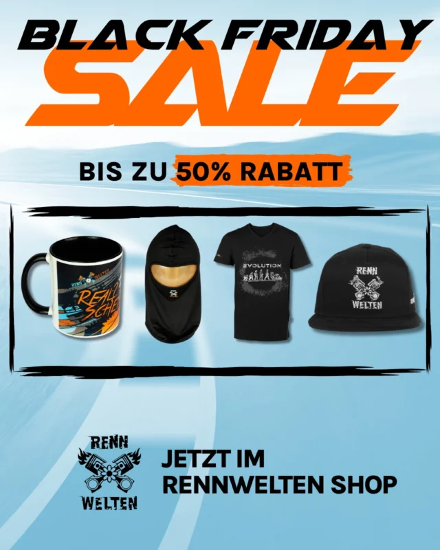 Black Friday bei Rennwelten.
Unsere Merch-Artikel sind jetzt bis zu 50 % reduziert –
Shirts, Caps, Tassen, Balaklavas und mehr.

Wenn ihr auf gute Preise gewartet habt: Jetzt ist der Moment.
👉 Link in der Bio

#blackfriday #sale #racing #merch #rennwelten