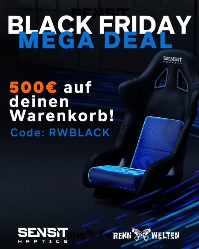 (Ad) Black Friday mit SensitHaptics – 500 € Rabatt auf deinen Warenkorb!

Wenn du dein Rig wirklich upgraden willst, brauchst du Feedback, das du fühlen kannst.
Die haptischen Systeme von SensitHaptics machen genau das.
14 präzise Aktuatoren übertragen jede Kurve, jede Bodenwelle und jede Bewegung direkt in den Sitz.

Und nur dieses Wochenende gilt:
Mit dem Code RWBLACK sparst du 500 € auf deinen gesamten Warenkorb bei SensitHaptics.

👉 Link in der Bio

#sensithaptics #simracing #blackfridaydeal #racing #rennwelten