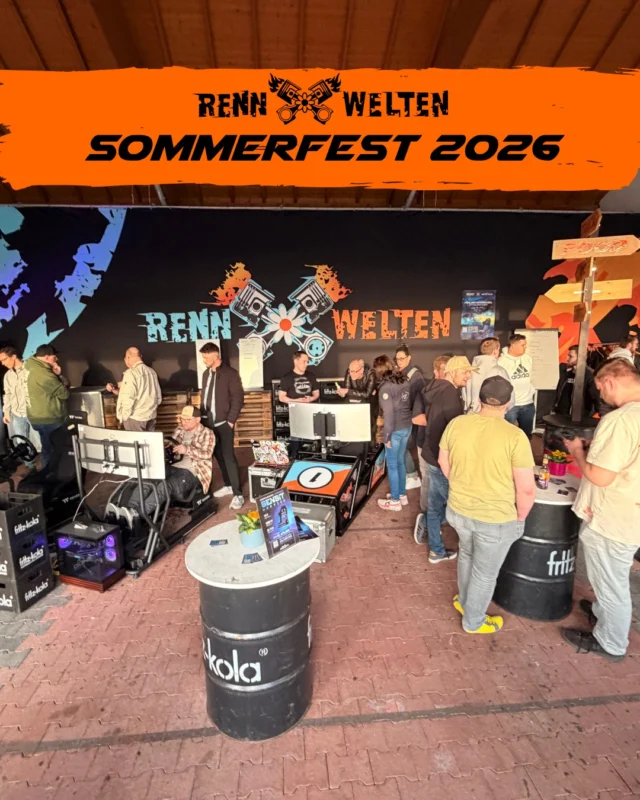 RennWelten Sommerfest 2026 ☀️🏁

Wir machen die Türen auf: Zur offiziellen Eröffnung unseres neuen RennWelten Headquarters in Jülich und um gemeinsam mit euch unsere neuen ActoRacer einzuweihen. Wie ihr wisst, steht RennWelten für Motorsport, Simracing und Events mit Erlebnisfaktor.

Die ActoRacer sind damit unser neuestes Highlight vor Ort und bringen noch einmal ein ganz anderes Fahrgefühl ins Headquarter: Mehr Bewegung, mehr Feedback und vor allem noch mehr Spaß. Genau deshalb wollen wir sie nicht einfach nur hinstellen, sondern gemeinsam mit euch feiern – und natürlich ausprobieren.

Am 11.07. seid ihr ab 14 Uhr offiziell eingeladen, vorbeizukommen, ein paar Runden zu drehen und mit uns zu quatschen.

Egal ob Motorsportfan, Simracing-Begeisterter oder einfach neugierig, was bei RennWelten entsteht – bei uns ist jeder herzlich willkommen. Ganz nach unserem Motto: Real? Digital? Scheißegal!

Für die Verpflegung sorgen wir natürlich.

Bringt gerne Familie und Freunde mit – je mehr Leute kommen, desto schöner wird der Tag!

📅 Save the Date!
Für das Sommerfest wird es eine Anmeldung geben. Außerdem werden die Fahrten auf den ActoRacern über feste Zeitslots gebucht. Wie das Ganze funktioniert und wann die Anmeldung startet, erfahrt ihr in den nächsten Tagen.

Wir freuen uns auf euch! 🏁

#rennwelten #sommerfest #simracing #motorsport #actoracer #community #jülich