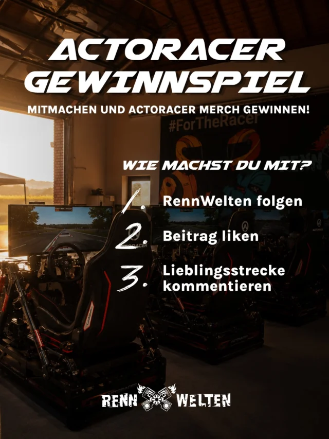 Wir haben was für euch! 🏁 🏁 🏁 

Diesmal gibt’s nicht nur was zu liken, sondern auch was zu gewinnen: Wir verlosen 3 ACTORACER Goodie Bags mit verschiedenen Merch-Artikeln – inklusive Simracing-Handschuhen. 🔥

Und weil wir wissen wollen, wo ihr am liebsten eure Runden dreht, ist die Frage ziemlich einfach:

Welche Rennstrecke ist eure absolute Lieblingsstrecke?

So seid ihr dabei:
👉 @rennwelten folgen
❤️ Beitrag liken
🏁 Lieblingsrennstrecke in die Kommentare schreiben

Ob Nürburgring, Spa, Red Bull Ring oder irgendeine Strecke, die viel zu selten genannt wird – haut raus, welche bei euch ganz oben steht.

3 Goodie Bags. 3 Gewinner:innen.

Mitmachen könnt ihr bis zum 11.10. um 23:59 Uhr. Danach entscheidet das Los.

Teilnahme ab 18 Jahren mit Wohnsitz in Deutschland. Keine Barauszahlung. Die Gewinner:innen werden von uns per Instagram-Direktnachricht benachrichtigt.

Die vollständigen Teilnahmebedingungen und Datenschutzhinweise findet ihr über den Link in unserer Bio.

Dieses Gewinnspiel steht in keiner Verbindung zu Instagram/Meta und wird von Instagram/Meta weder gesponsert, unterstützt noch organisiert.

#RennWelten #ACTORACER #Gewinnspiel #Simracing #Motorsport
