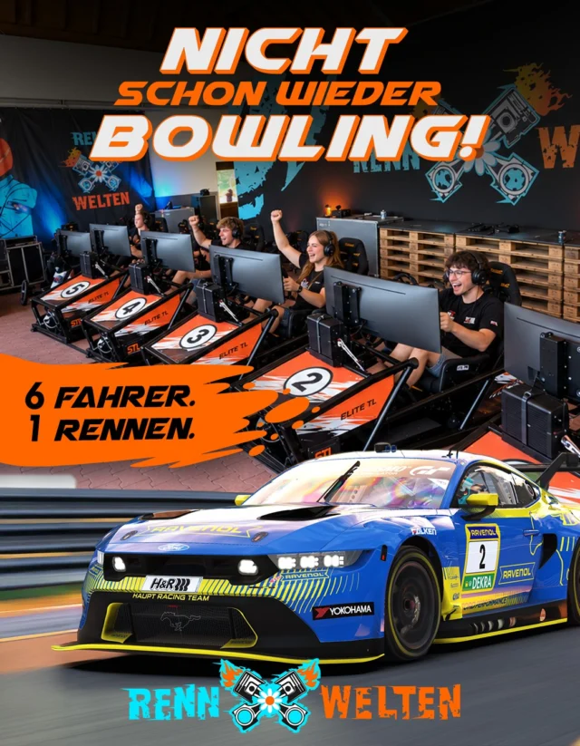 Schon wieder Bowling oder Billard?

Macht doch euren nächsten Abend zu einem Rennen!

🏁 Bis zu 6 Fahrer gleichzeitig

🏎️ Motion-Simulatoren

🥤 Kaltgetränke inklusive

🙌 Keine Erfahrung notwendig

Gleiche Strecke. Gleiches Auto. Eine Frage: Wer von euch ist wirklich der Schnellste?

Actoracer bei RennWelten in Jülich – ab 25 € pro Fahrer.

#hq #rennwelten #simracing